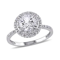 Julianna B 10K White Gold 0.09CTW Diamond & Created White Sapphire Ring