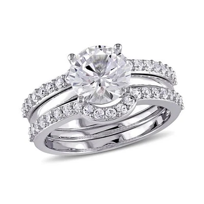 Julianna B 10K White Gold Sapphire Bridal Ring Set