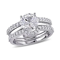 Julianna B 10K White Gold Sapphire Bridal Ring Set