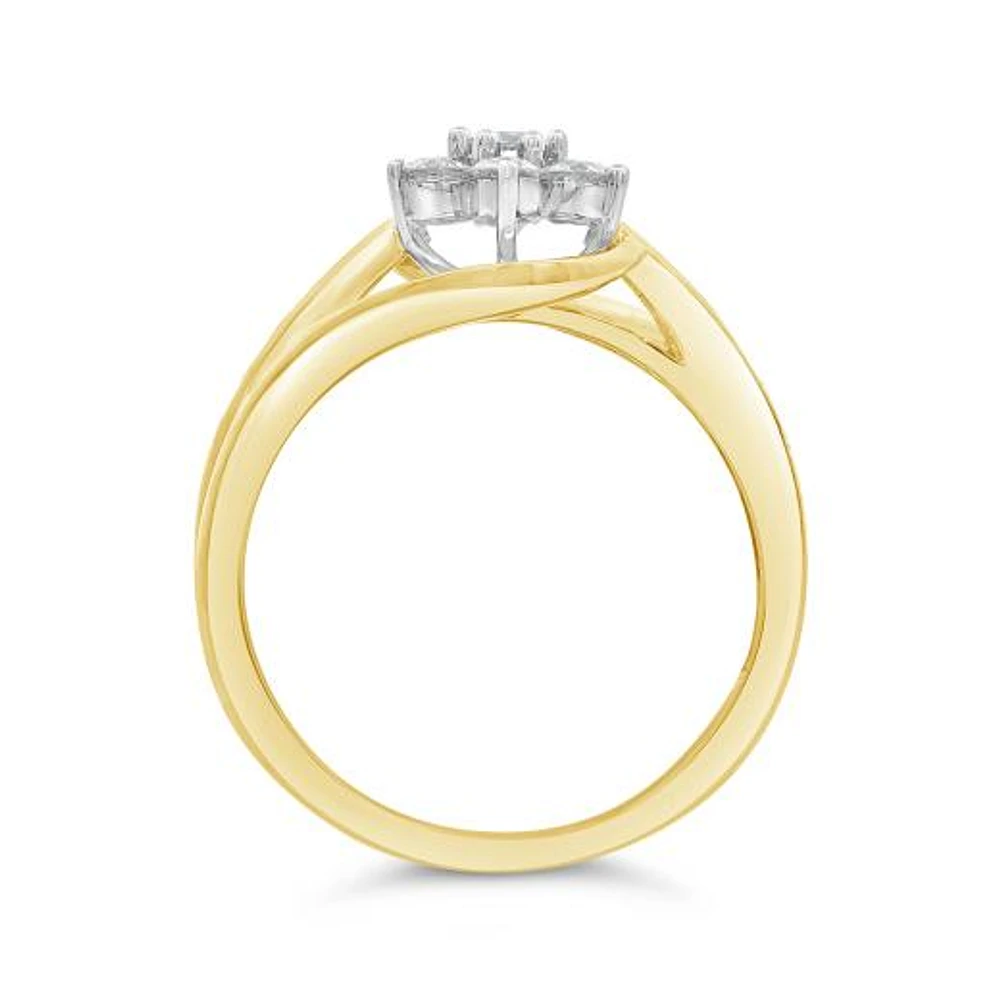 10K Yellow & White Gold 0.75CTW Fashion Ring