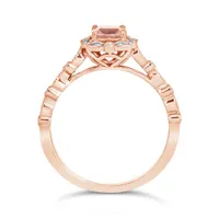 10K Rose Gold Morganite & Diamond Ring
