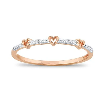 10K Rose Gold Diamond Stackable Ring