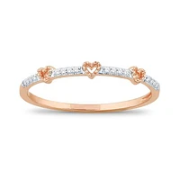 10K Rose Gold Diamond Stackable Ring