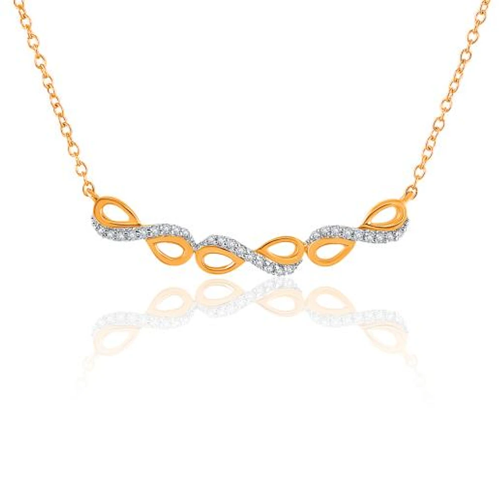 10K Yellow Gold Diamond Infinity Necklace