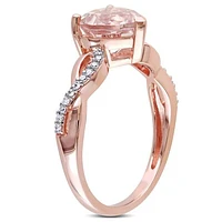 Julianna B 10K Rose Gold Heart Shaped Morganite & Diamond Twist Ring