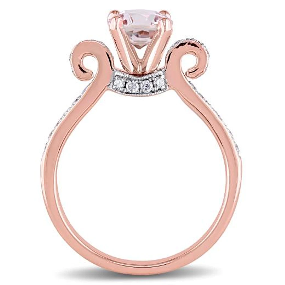 Julianna B 14K Rose Gold Morganite & Diamond Engagement Ring