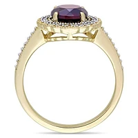 Julianna B Sterling Silver Garnet & 0.12CTW Diamond Fashion Ring