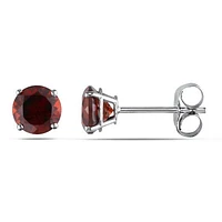 Julianna B 14K White Gold Garnet Earrings
