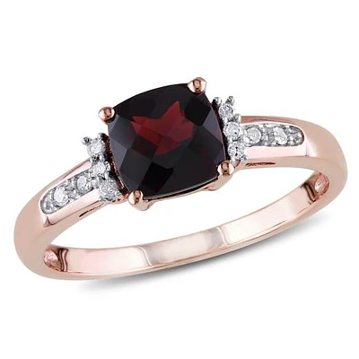 Julianna B 10K Rose Gold Garnet & 0.04CTW Diamond Fashion Ring
