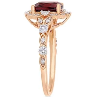 Julianna B 14K Rose Gold Garnet & 0.06CTW Diamond Fashion Ring