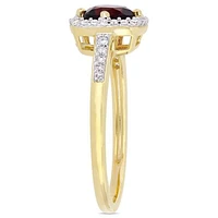 Julianna B 10K Yellow Gold Garnet & 0.14CTW Diamond Fashion Ring