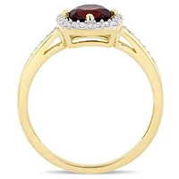 Julianna B 10K Yellow Gold Garnet & 0.14CTW Diamond Fashion Ring
