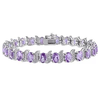 Julianna B Sterling Silver Amethyst & Diamond Bracelet