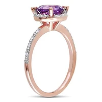 Julianna B 10K Rose Gold Amethyst & 0.05CTW Diamond Fashion Ring