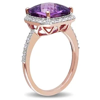 Julianna B 10K Rose Gold Amethyst & 0.10CTW Diamond Fashion Ring