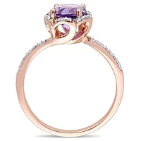 Julianna B 14K Rose Gold Amethyst & 0.10CTW Diamond Fashion Ring