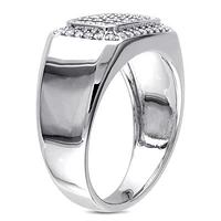 Julianna B Sterling Silver White Sapphire Men's Ring