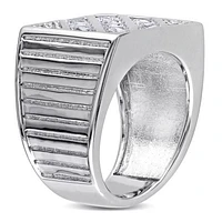 Julianna B Sterling Silver Created White Sapphire Men's Ring