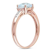 Julianna B 10K Rose Gold Aquamarine & 0.05CT Diamond Fashion Ring