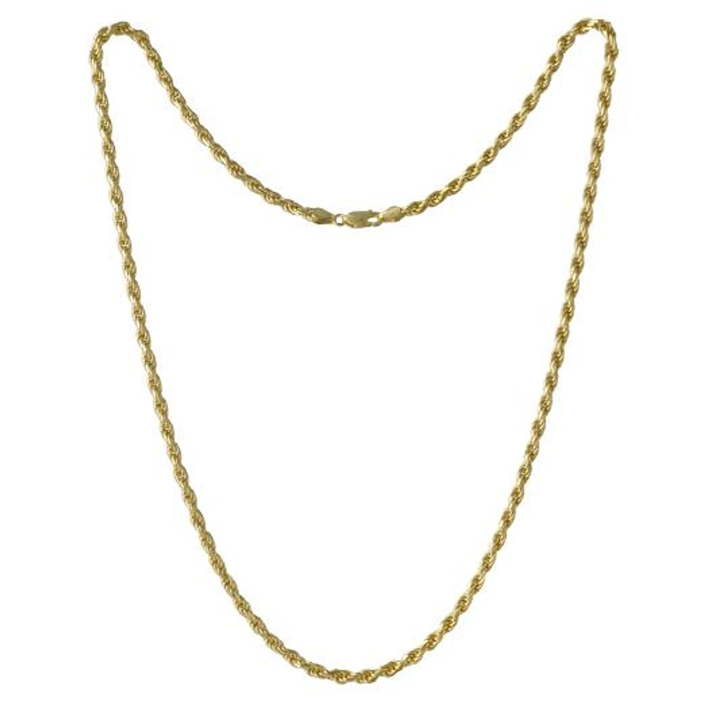 10K Yellow Gold 28" 2.65mm Diamond Cut Rope Chain