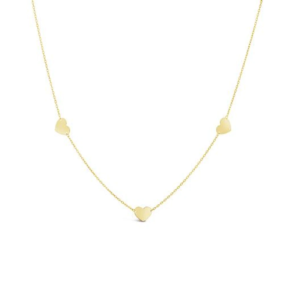 10K Yellow Gold Hearts Necklace