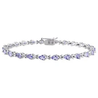 Julianna B Sterling Silver 7" Tanzanite Bracelet
