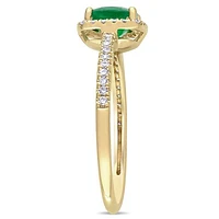 Julianna B 14K Yellow Gold Emerald & 0.20CTW Diamond Fashion Ring