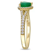 Julianna B 14K Yellow Gold Emerald & 0.25CTW Diamond Fashion Ring