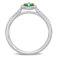 Julianna B 14K White & Yellow Gold Emerald & Diamond Fashion Ring