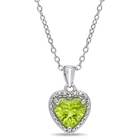 Julianna B Sterling Silver Peridot Fashion Pendant with Chain