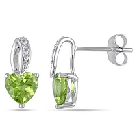 Julianna B 10K White Gold Peridot & Diamond Earrings