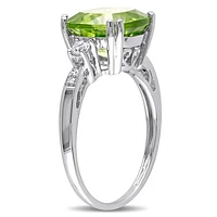 Julianna B 10K White Gold Peridot Diamond & Created Sapphire Ring