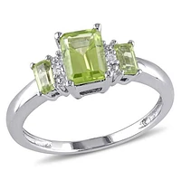 Julianna B 10K White Gold Peridot & 0.02CTW Diamond Fashion Ring