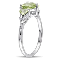 Julianna B Sterling Silver Peridot & 0.02CTW Diamond Fashion Ring