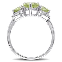 Julianna B Sterling Silver Peridot & 0.02CTW Diamond Fashion Ring