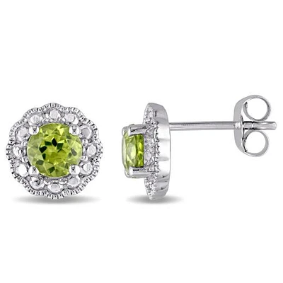 Julianna B 10K White Gold Peridot Earrings