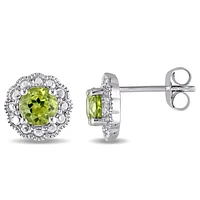 Julianna B 10K White Gold Peridot Earrings