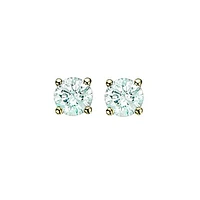 14K Yellow Gold 0.10CTW Diamond Solitaire Studs