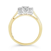 10K Yellow & White Gold 0.50CTW Three-Stone Ring
