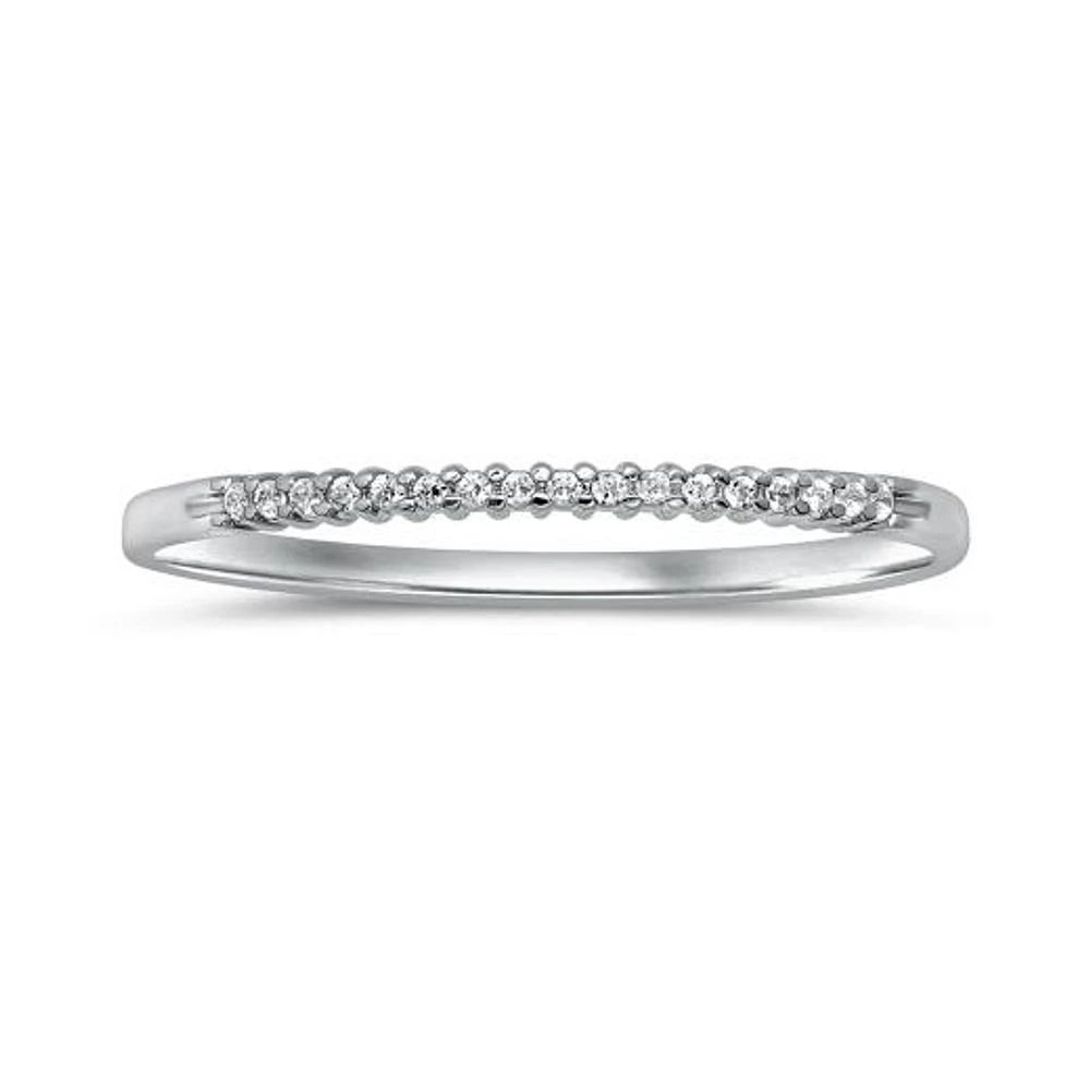 10K White Gold Diamond Stackable Ring