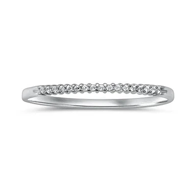 10K White Gold Diamond Stackable Ring
