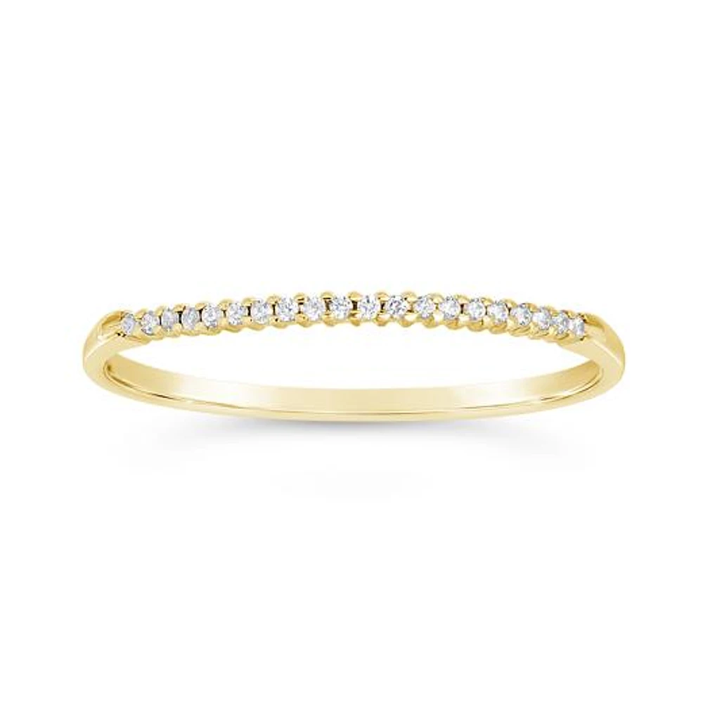 10K Yellow Gold Diamond Stackable Ring