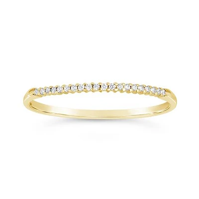 10K Yellow Gold Diamond Stackable Ring