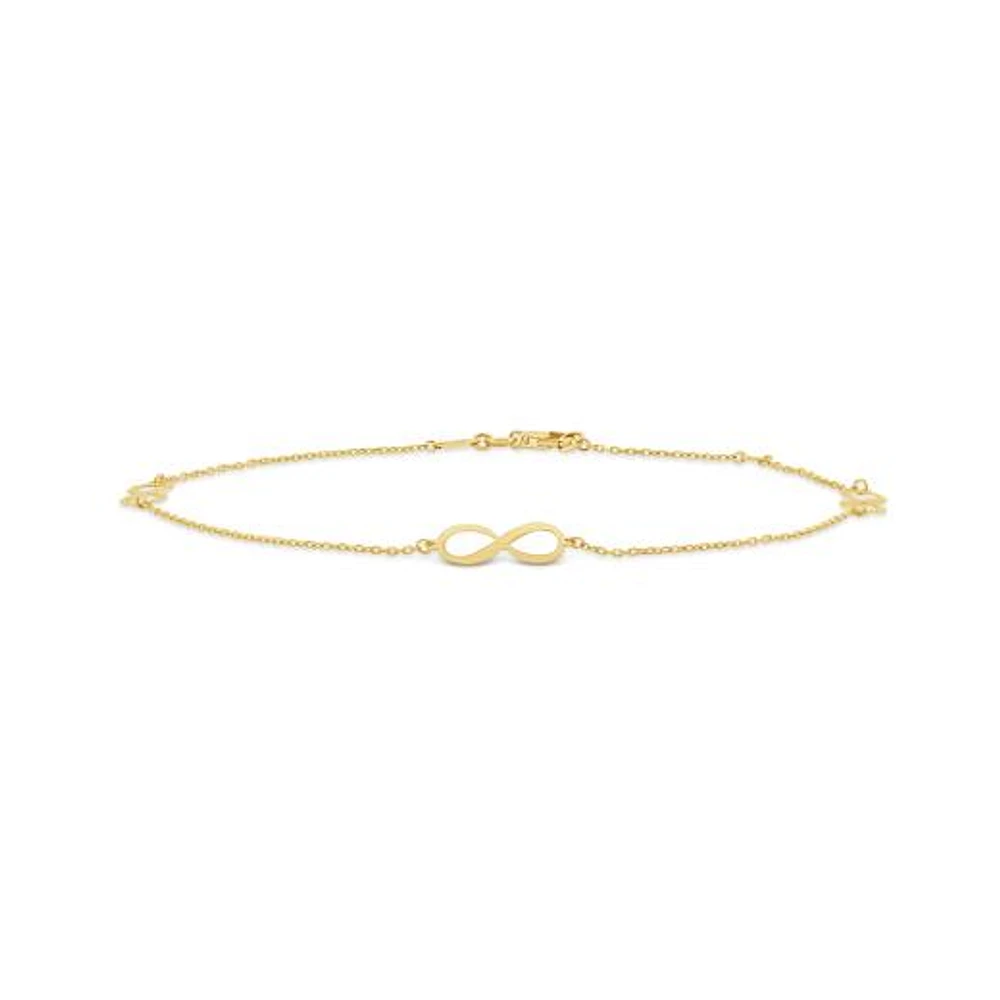 10K Yellow Gold 9+1" Infinity Anklet