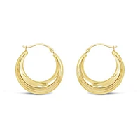 10K Yellow Gold Round Creole Earrings