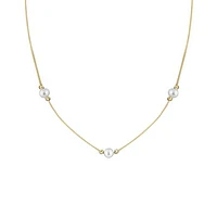 10K Yellow Gold Adjustable Pearl Necklace