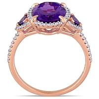 Julianna B 14K Rose Amethyst & 0.25CTW Diamond Fashion Ring