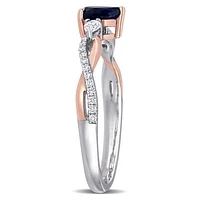 Julianna B 14K White & Pink Gold Sapphire & 0.20CTW Diamond Fashion Ring