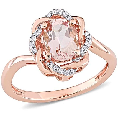 Julianna B 10K Rose Gold Morganite & Diamond Fashion Ring