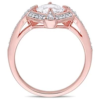Julianna B Sterling Silver Created White Sapphire & Diamond Fashion Ring